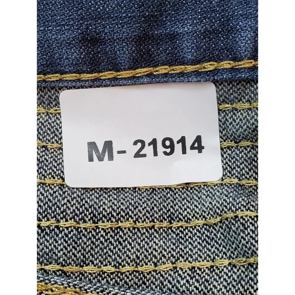 True Religion Men Jeans 30 Blue‎ Denim Straight Old Multi Runstitch Flap Pocket